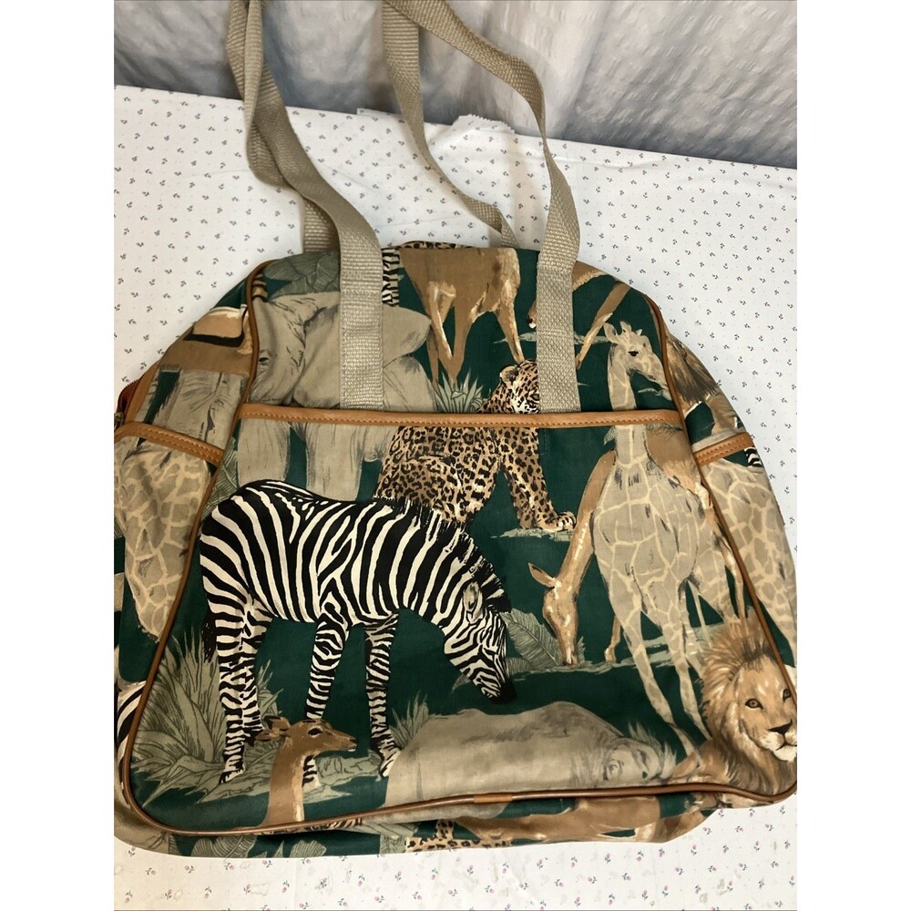 VTG HERZ Specialty Product NY Safari Animal Print Tote Travel Bag